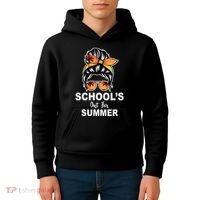 Schools Out For Summer Female Bun Sunglass Kids Hoodie thumb 4