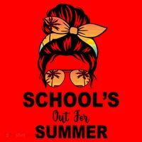 Schools Out For Summer Female Bun Sunglass Santa Hat thumb 1