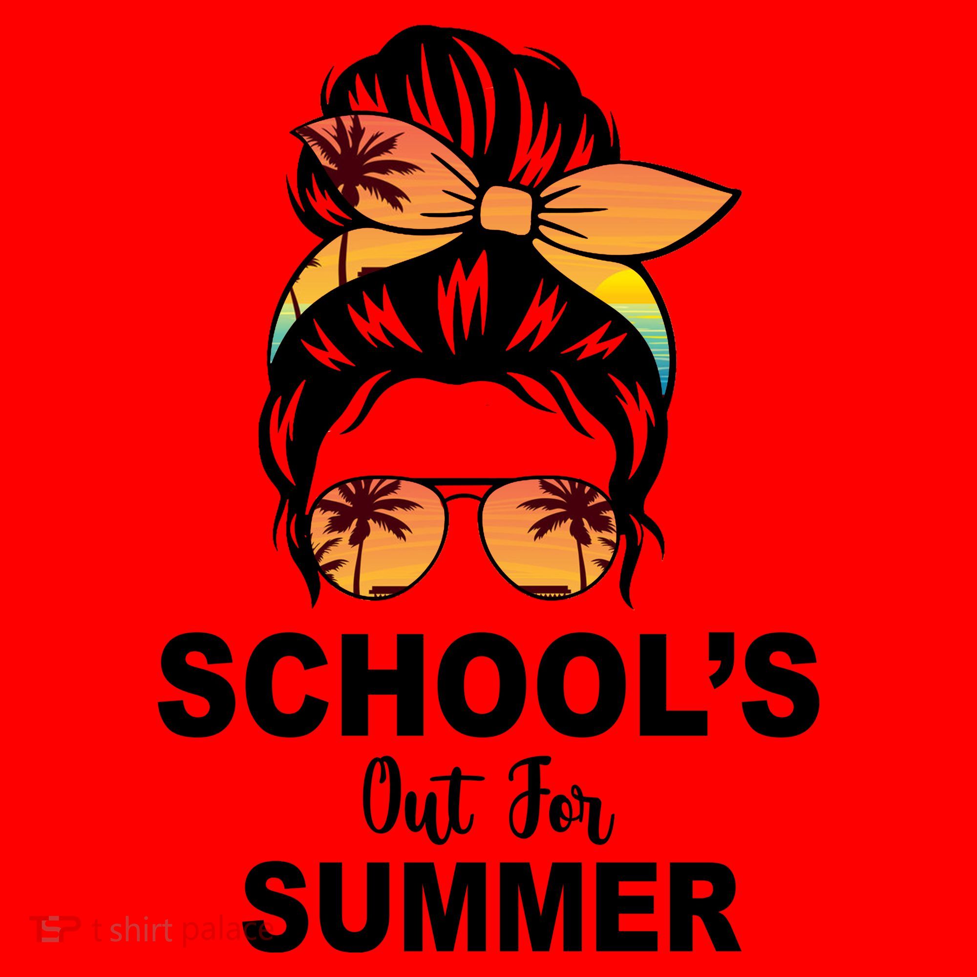 Schools Out For Summer Female Bun Sunglass Santa Hat