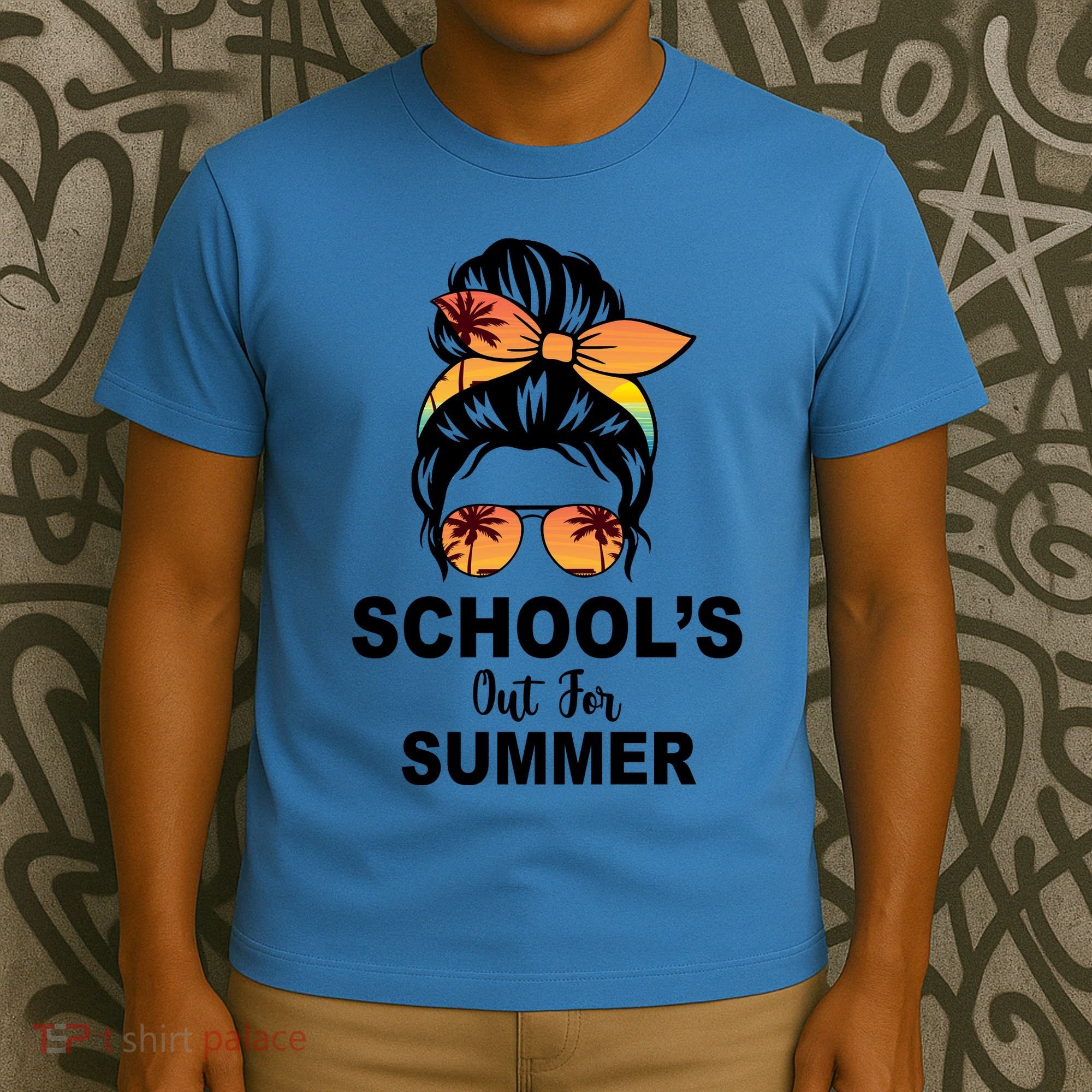 Schools Out For Summer Female Bun Sunglass T-Shirt