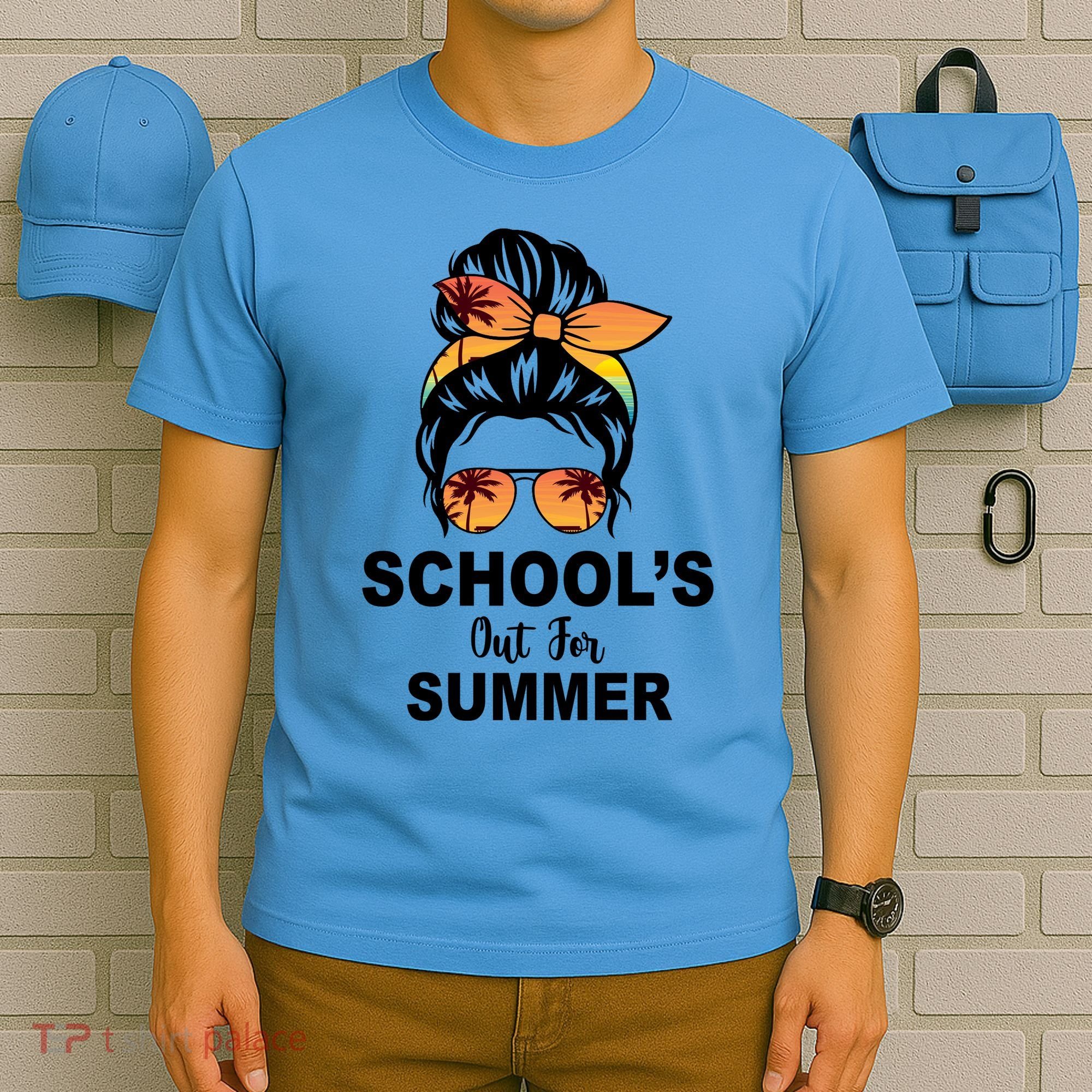 Schools Out For Summer Female Bun Sunglass T-Shirt