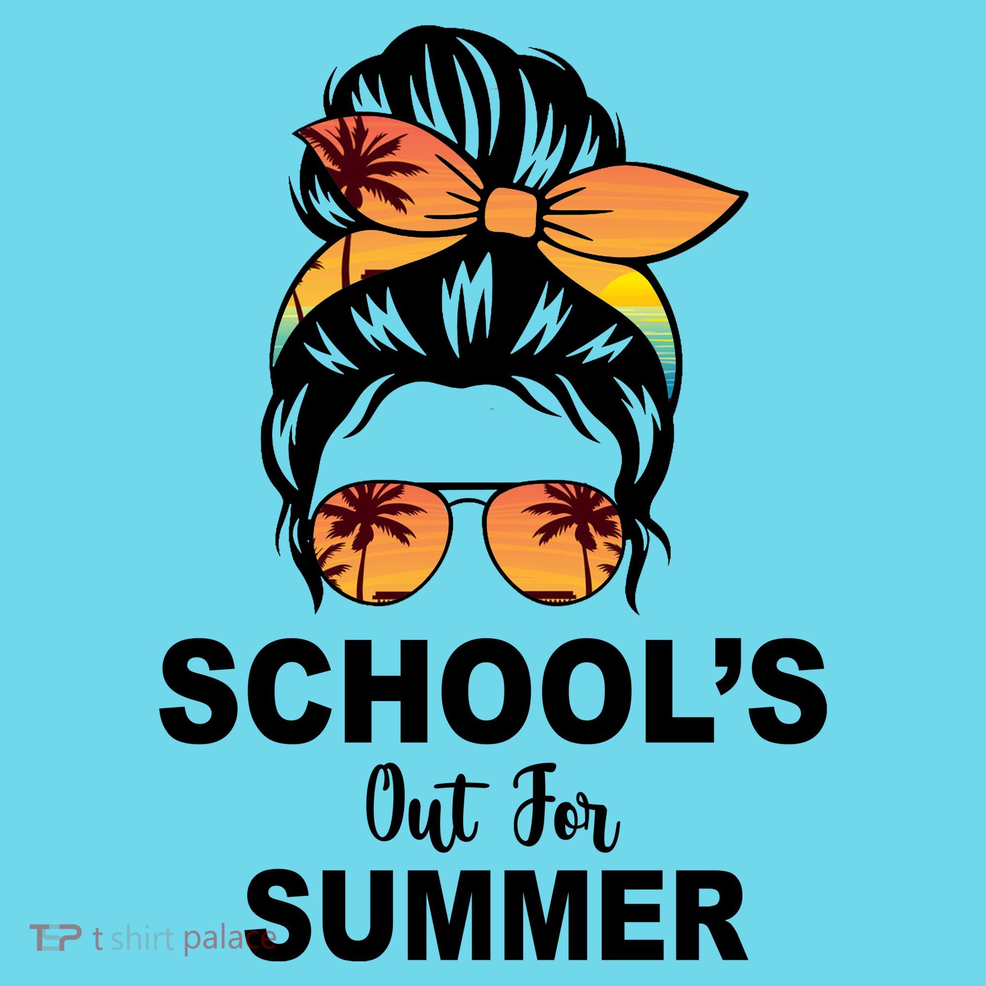 Schools Out For Summer Female Bun Sunglass Kids Long Sleeve Shirt