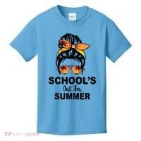 Schools Out For Summer Female Bun Sunglass Kids T-Shirt thumb 0