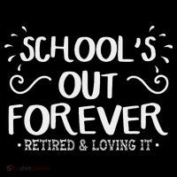 SchoolS Out Forever Retired Teacher Gift Retirement USA-Made Doggie Bandana thumb 2