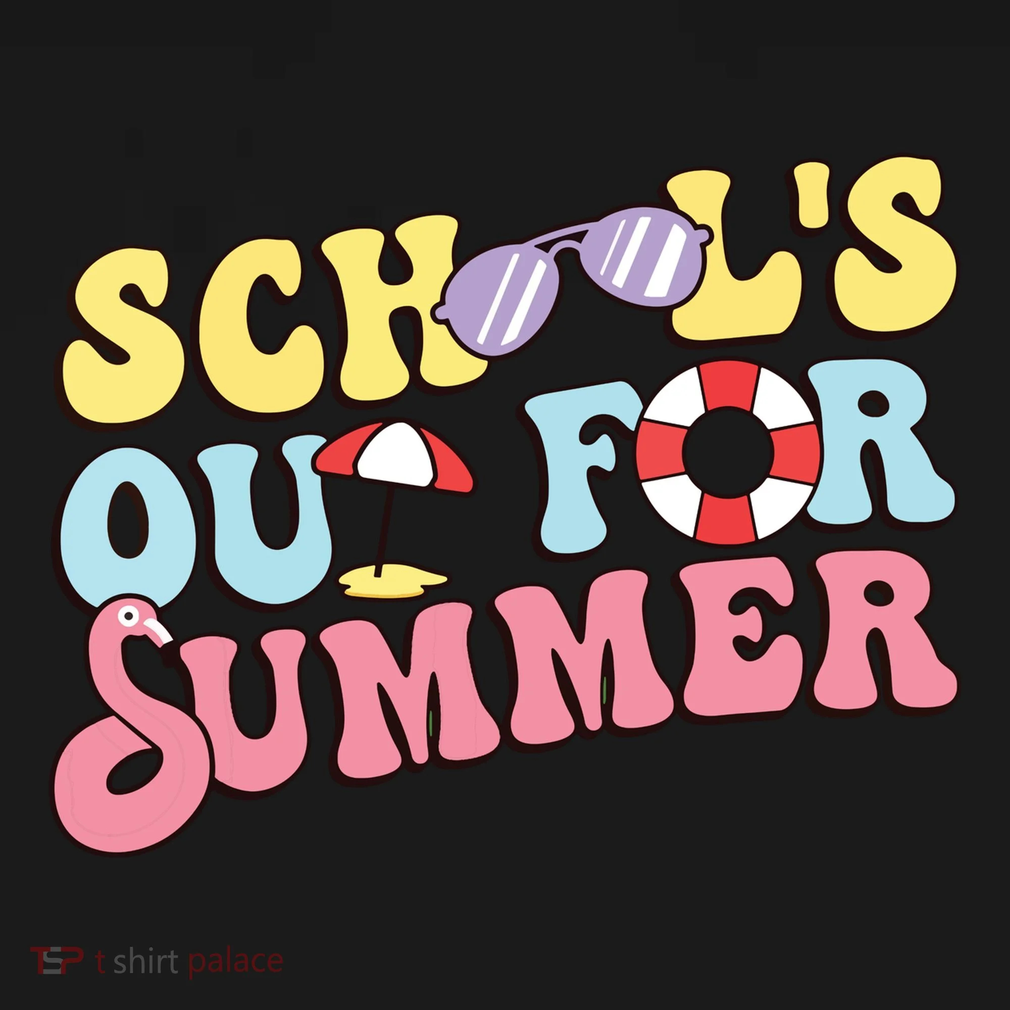 Schools Out For Summer Graduation Students Teacher Vacation. Doggie Tank