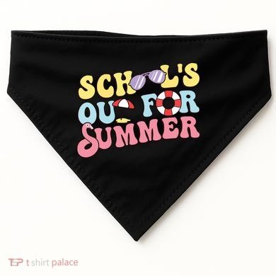 Schools Out For Summer Graduation Students Teacher Vacation. USA-Made Doggie Bandana