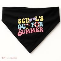 Schools Out For Summer Graduation Students Teacher Vacation. USA-Made Doggie Bandana thumb 0