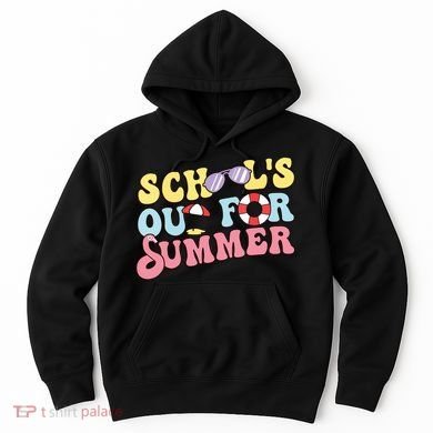 Schools Out For Summer Graduation Students Teacher Vacation. Hoodie