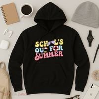 Schools Out For Summer Graduation Students Teacher Vacation. Hoodie thumb 3