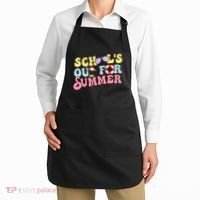 Schools Out For Summer Graduation Students Teacher Vacation. Apron thumb 2
