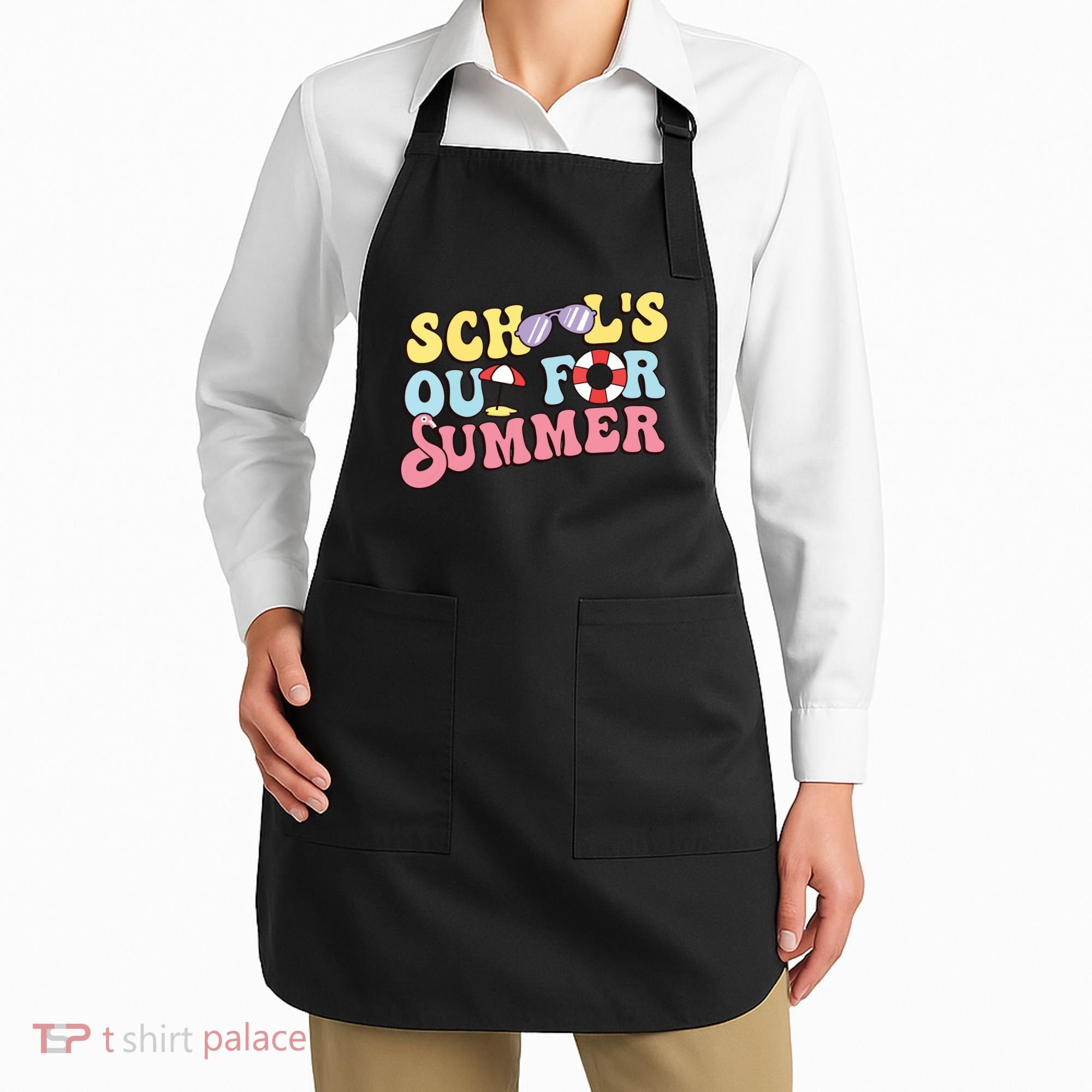 Schools Out For Summer Graduation Students Teacher Vacation. Apron