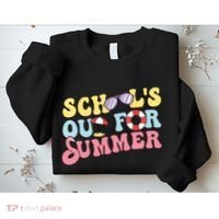 Schools Out For Summer Graduation Students Teacher Vacation. Sweatshirt thumb 2