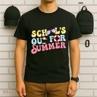 Schools Out For Summer Graduation Students Teacher Vacation. T-Shirt thumb 6