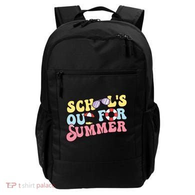 Schools Out For Summer Graduation Students Teacher Vacation. Backpack