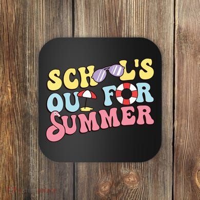 Schools Out For Summer Graduation Students Teacher Vacation. Coaster