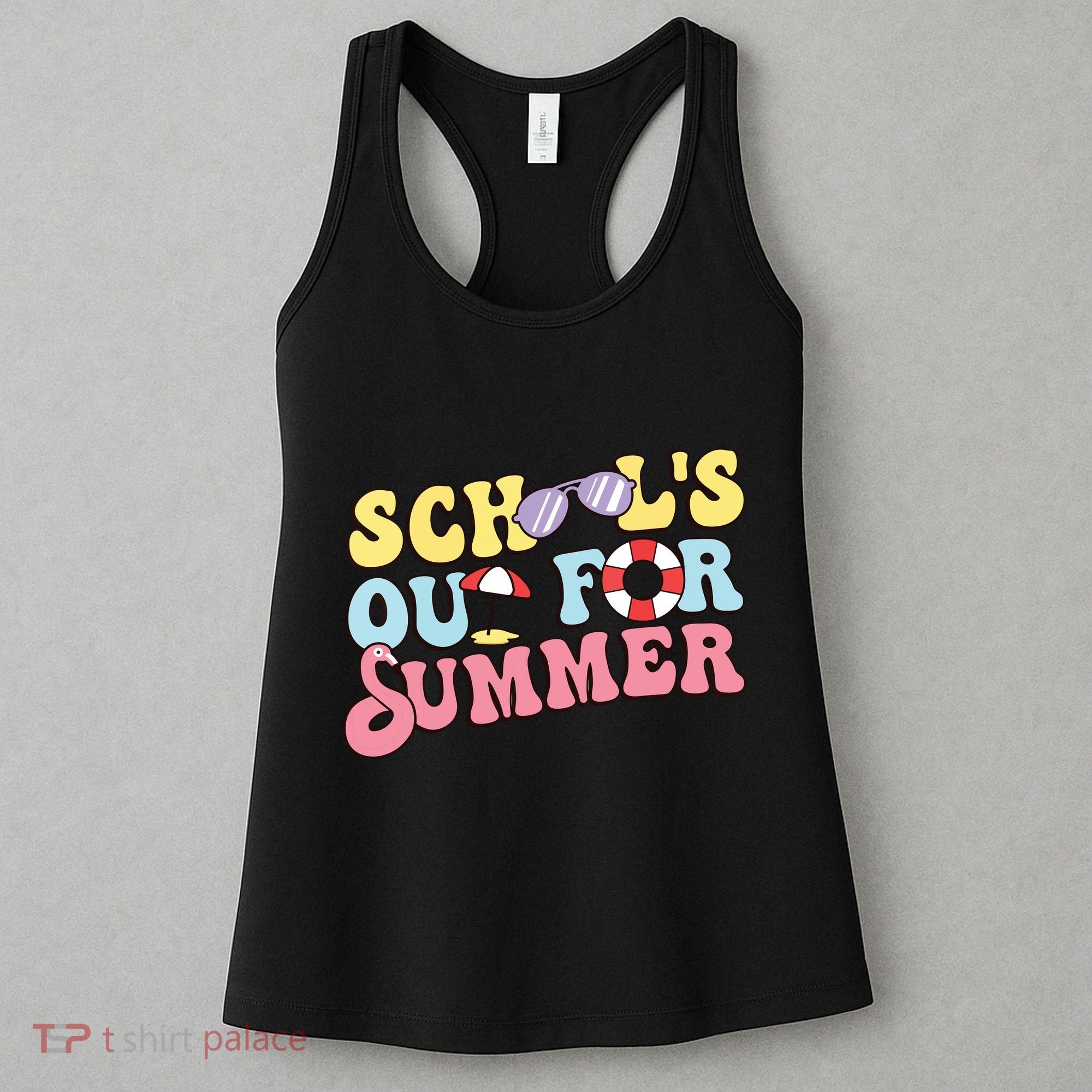 Schools Out For Summer Graduation Students Teacher Vacation. Women's Tank Top