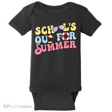 Schools Out For Summer Graduation Students Teacher Vacation. Baby Bodysuit
