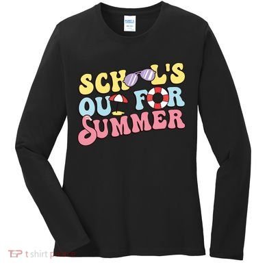 Schools Out For Summer Graduation Students Teacher Vacation. Women's Long Sleeve Shirt