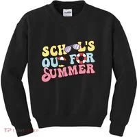 Schools Out For Summer Graduation Students Teacher Vacation. Kids Sweatshirt thumb 0