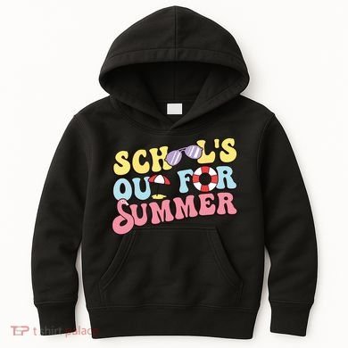 Schools Out For Summer Graduation Students Teacher Vacation. Kids Hoodie