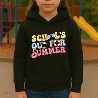 Schools Out For Summer Graduation Students Teacher Vacation. Kids Hoodie thumb 3