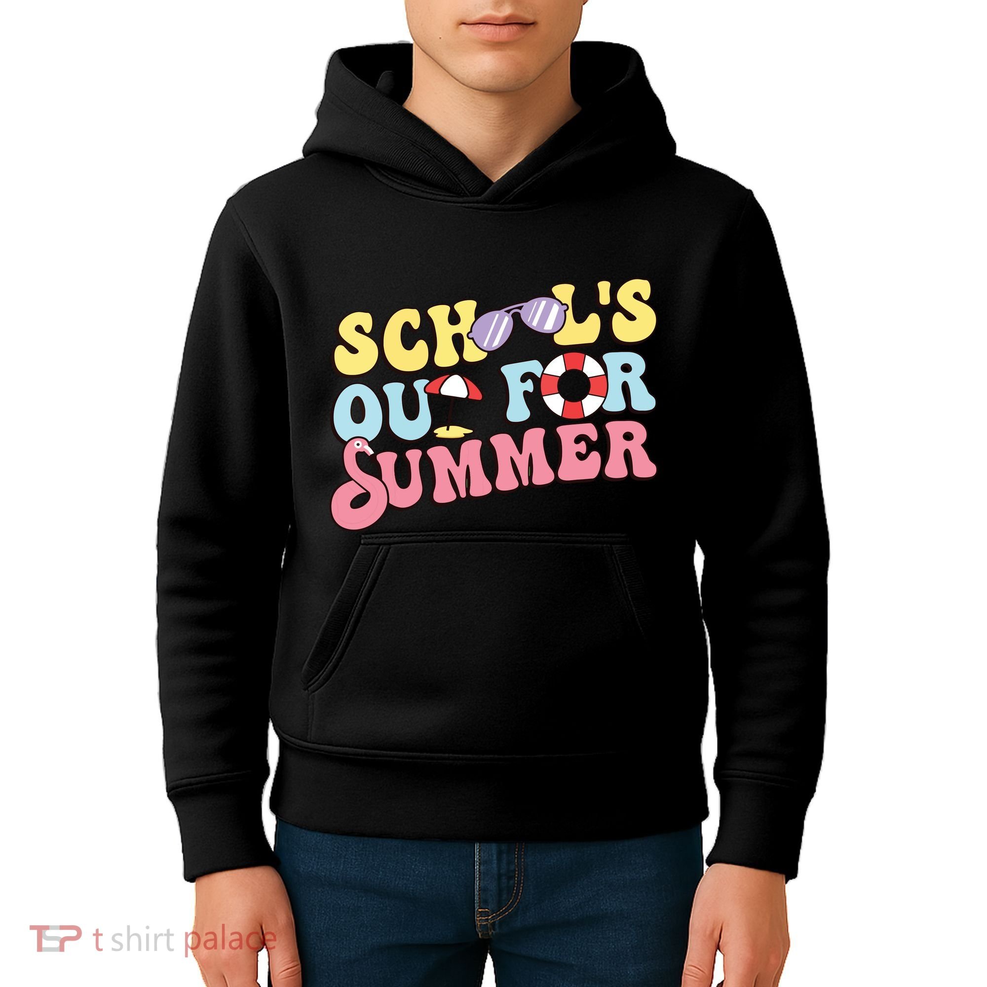 Schools Out For Summer Graduation Students Teacher Vacation. Kids Hoodie