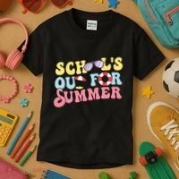 Schools Out For Summer Graduation Students Teacher Vacation. Kids T-Shirt thumb 3