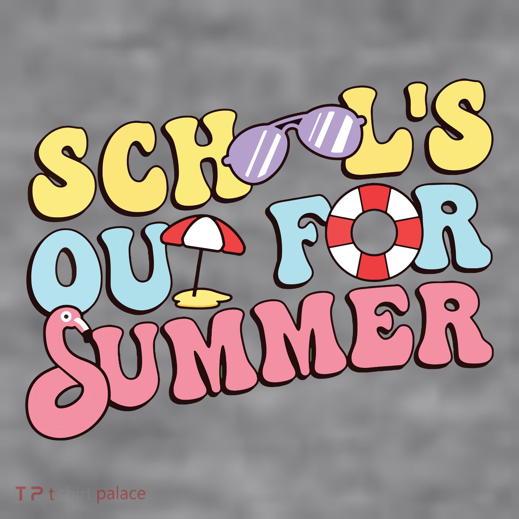 Schools Out For Summer Graduation Students Teacher Vacation. Women's Racerback Cropped Tank