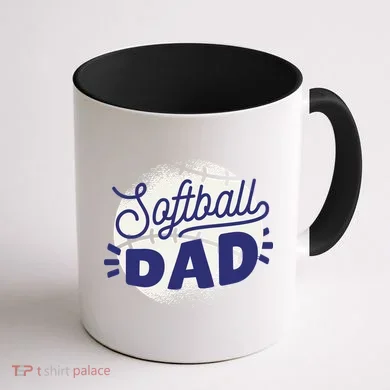 Softball Dad Coffee Mug back