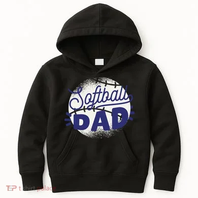Softball Dad Kids Hoodie
