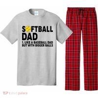 Softball Dad Like A Baseball Dad But With Bigger Balls Pajama Set thumb 0