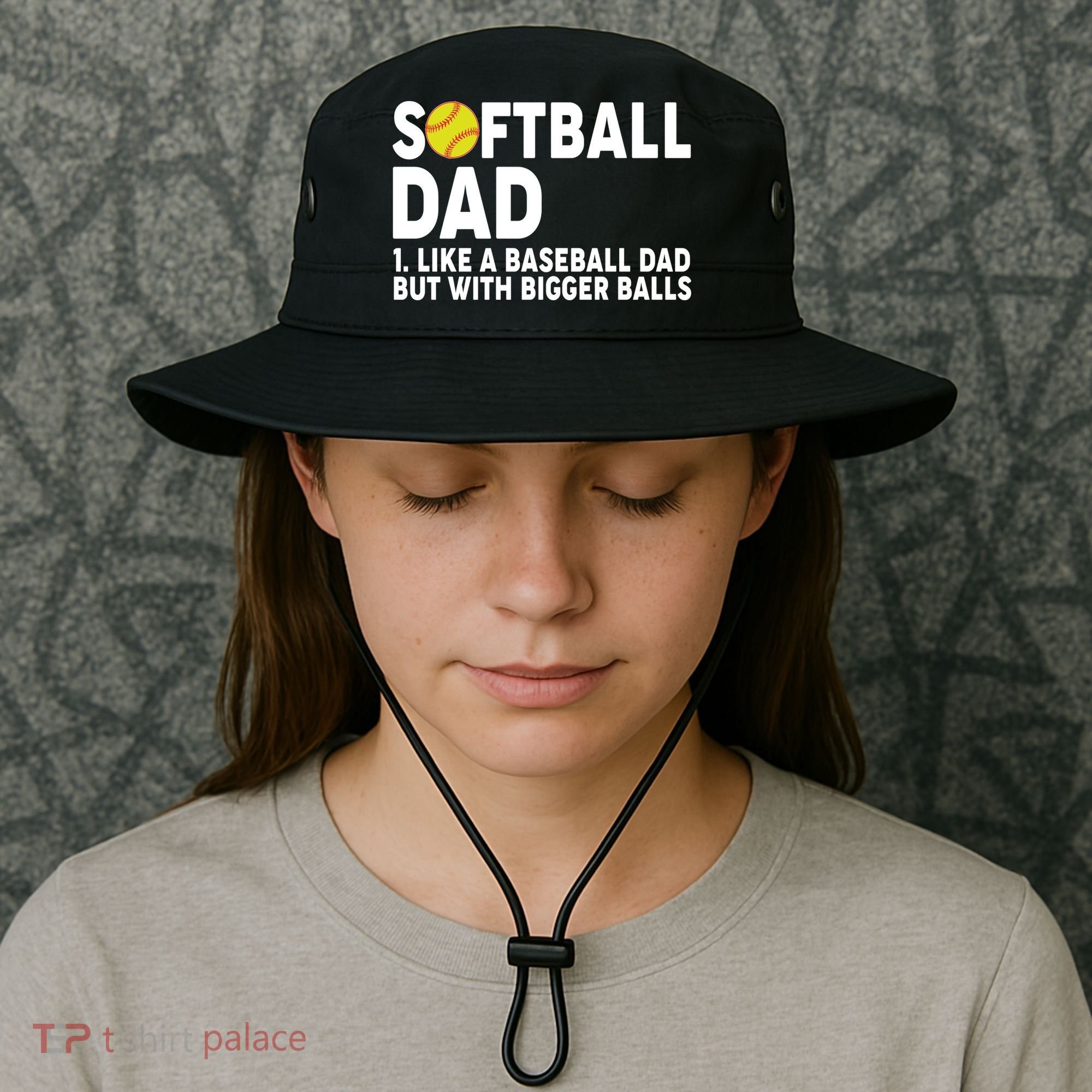 Softball Dad Like A Baseball Dad But With Bigger Balls Bucket Hat
