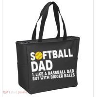 Softball Dad Like A Baseball Dad But With Bigger Balls Tote Bag thumb 2