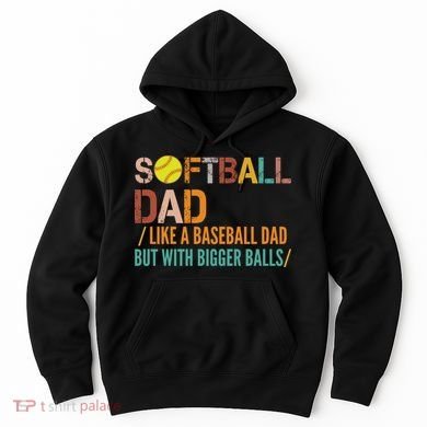Softball Dad Like A Baseball Dad Vintage Hoodie