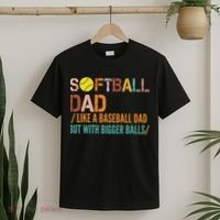 Softball Dad Like A Baseball Dad Vintage T-Shirt thumb 2