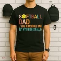 Softball Dad Like A Baseball Dad Vintage T-Shirt thumb 6