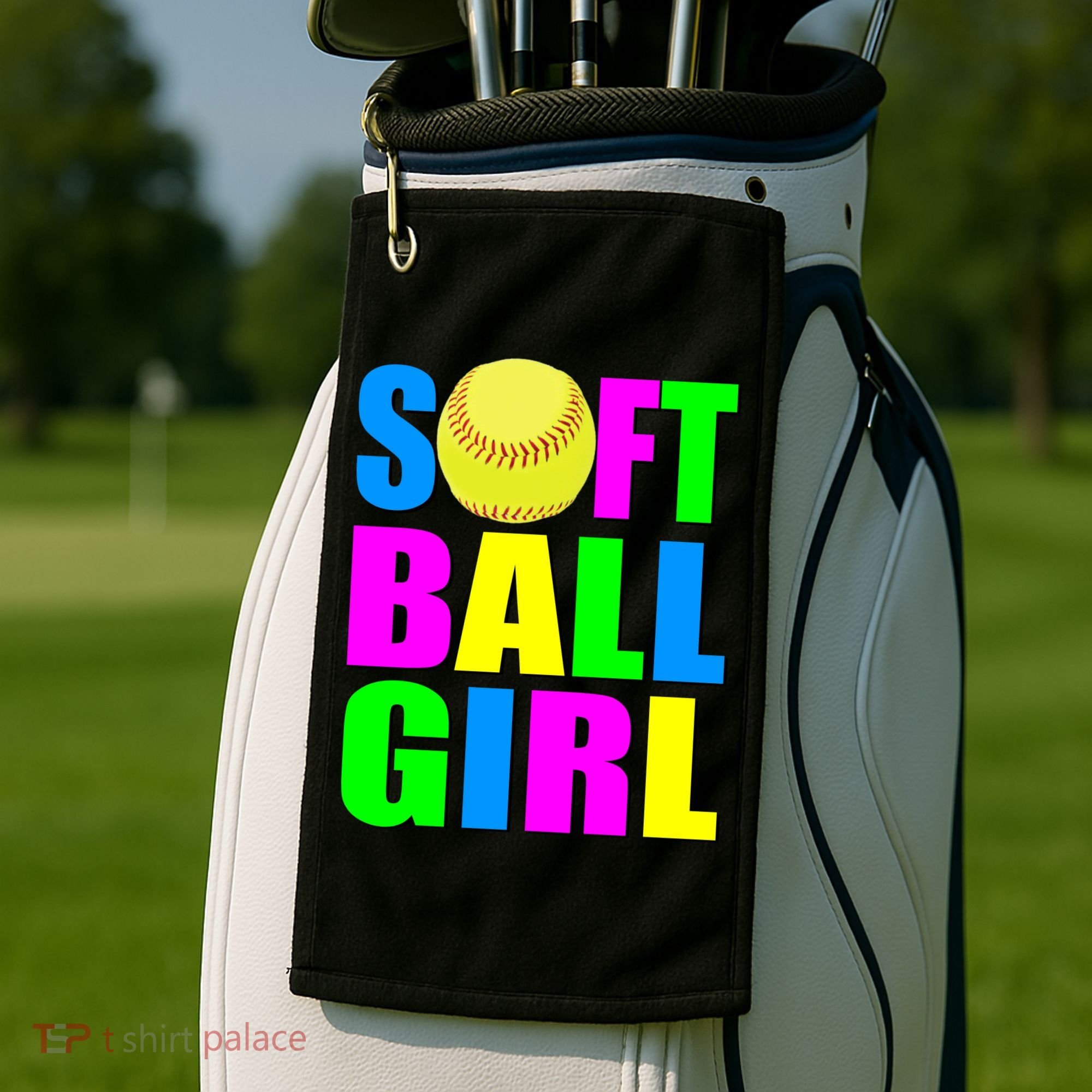 Softball Girl Golf Towel