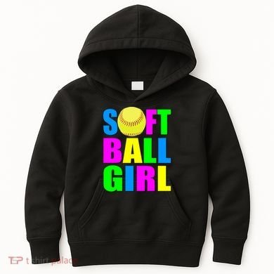 Softball Girl Kids Hoodie