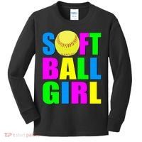 Softball Girl Kids Long Sleeve Shirt thumb 0
