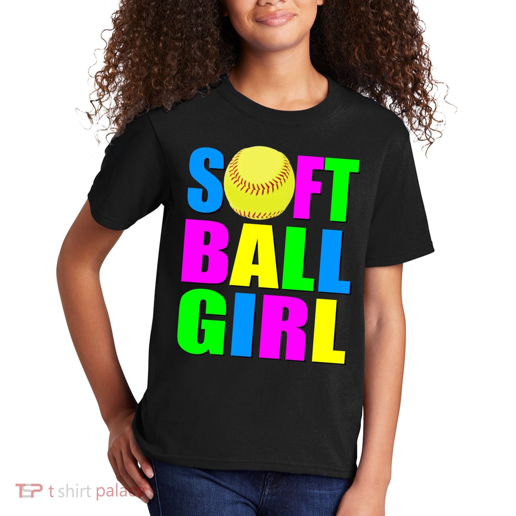 Softball Girl Kids T-Shirt