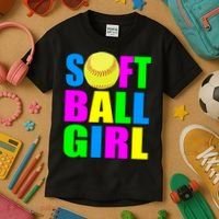 Softball Girl Kids T-Shirt thumb 3