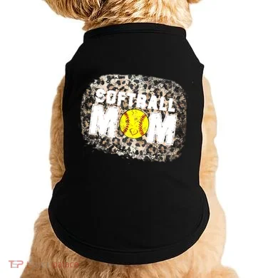 Softball Mom leopard Background Doggie Tank