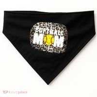 Softball Mom leopard Background USA-Made Doggie Bandana thumb 0