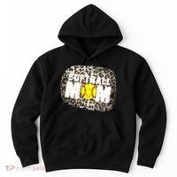 Softball Mom leopard Background Hoodie thumb 0
