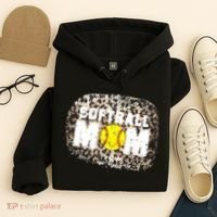 Softball Mom leopard Background Hoodie thumb 4