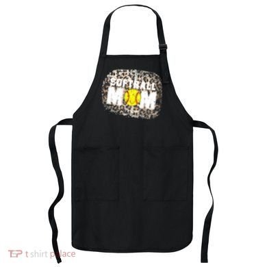 Softball Mom leopard Background Apron