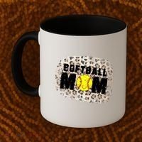 Softball Mom leopard Background Coffee Mug thumb 2