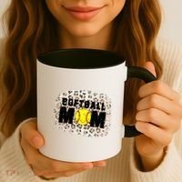 Softball Mom leopard Background Coffee Mug thumb 3
