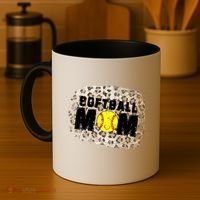 Softball Mom leopard Background Coffee Mug thumb 4