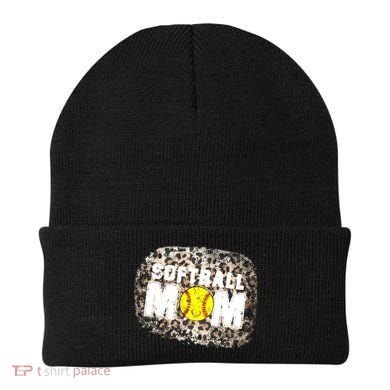 Softball Mom leopard Background Beanie